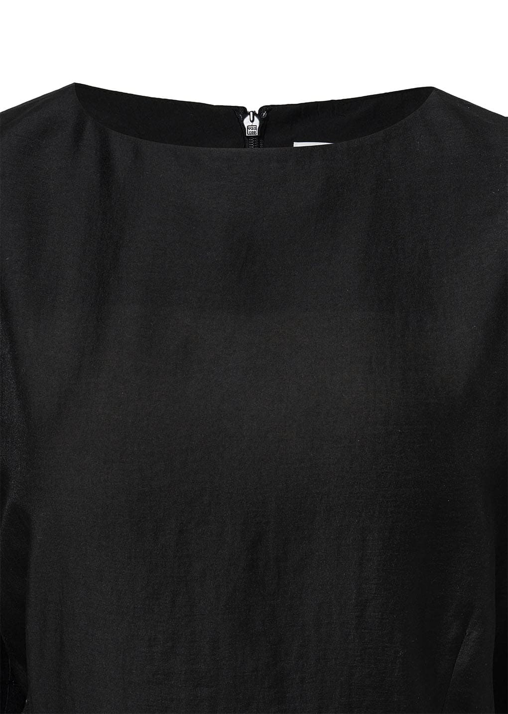 silky oversized half shirts, black