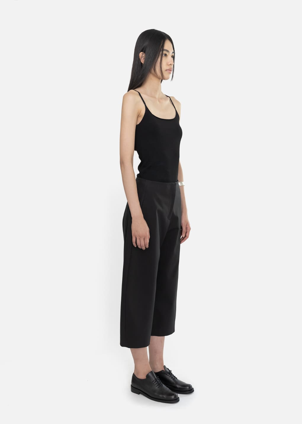 sleeveless knit top, black