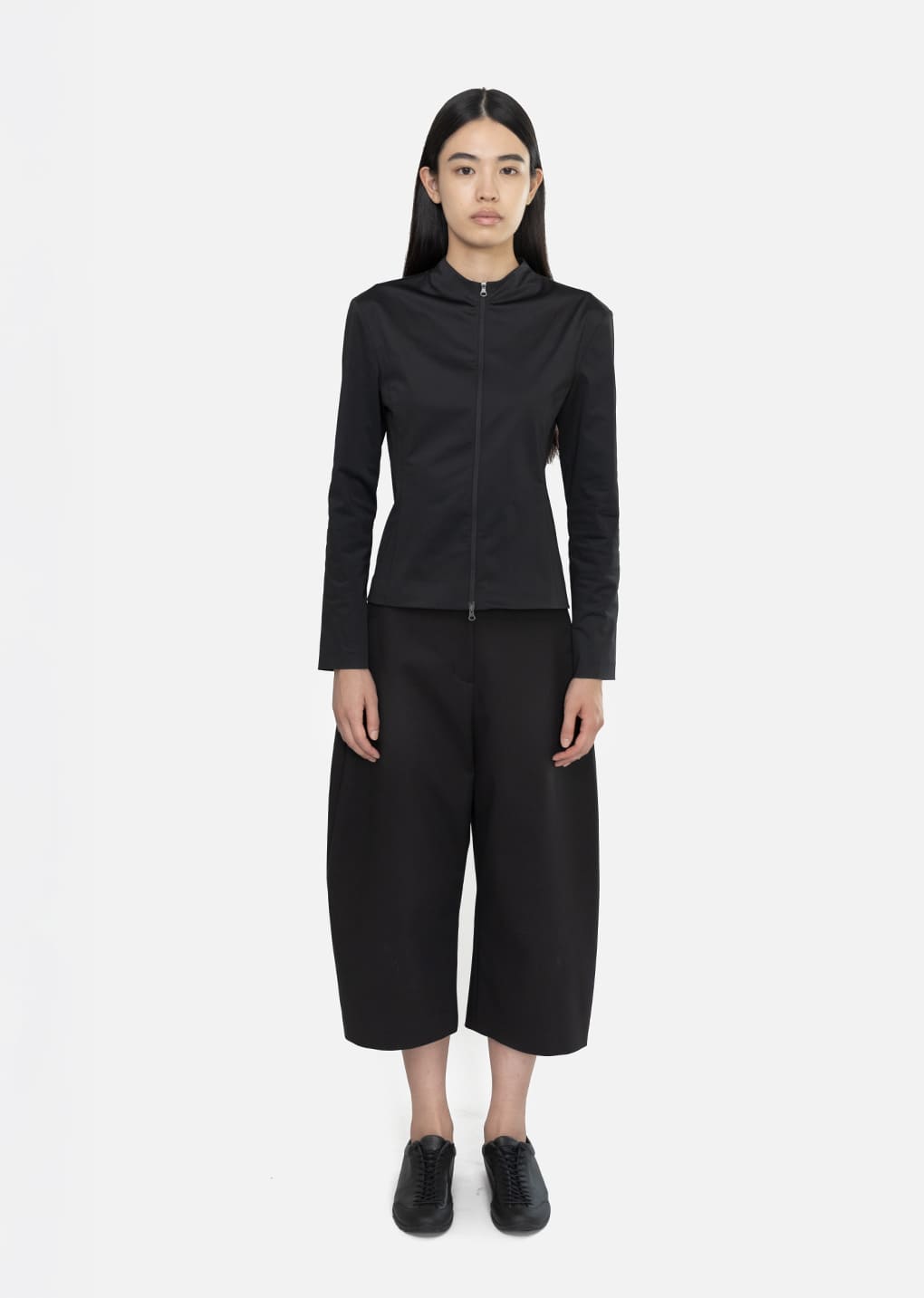 slim fit zip up jumper, black hover