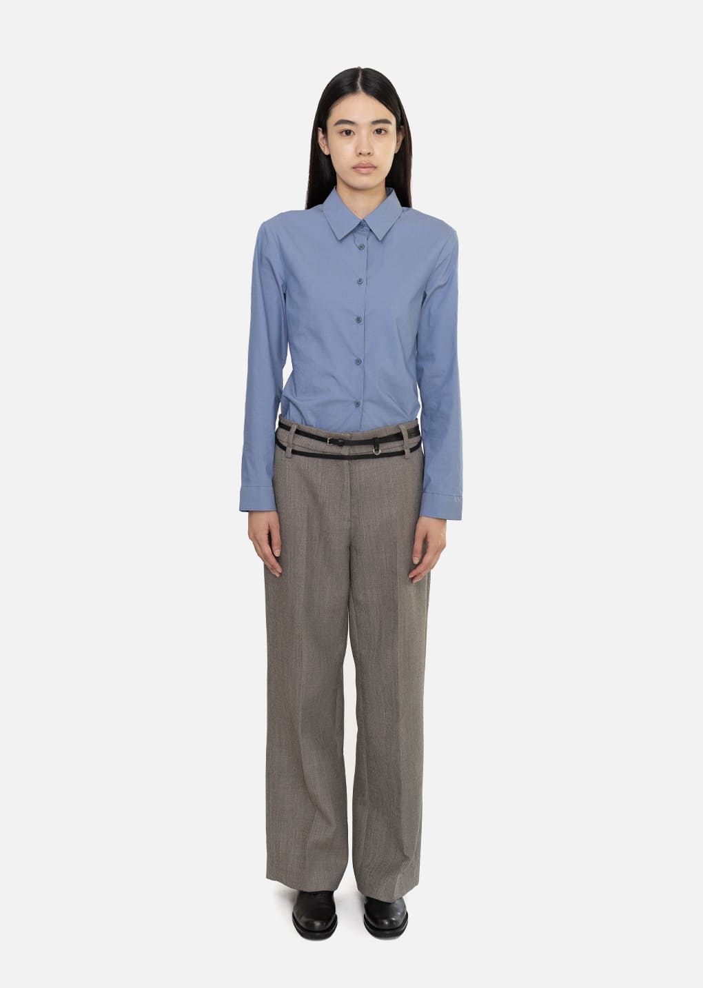 slim shirt, blue hover