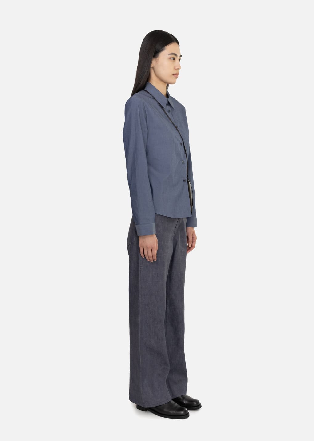 slim shirt, indigo