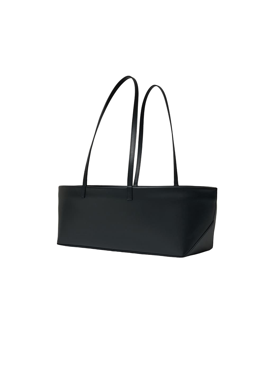 SQUARE LEATHER BAG, BLACK