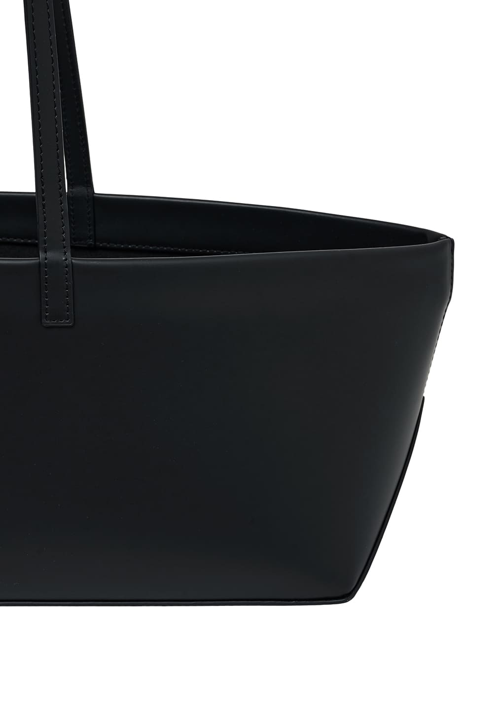 SQUARE LEATHER BAG, BLACK