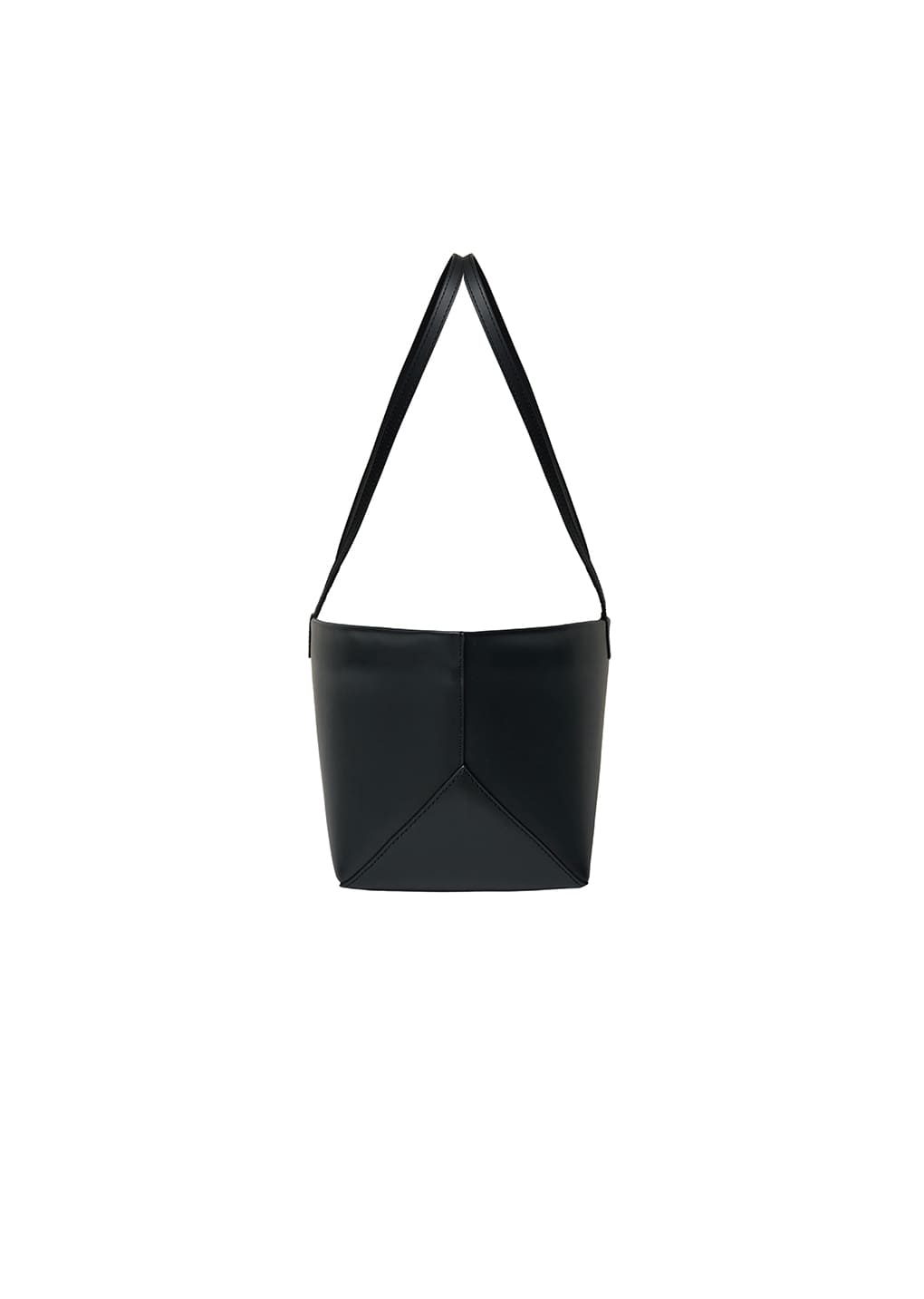 SQUARE LEATHER BAG, BLACK