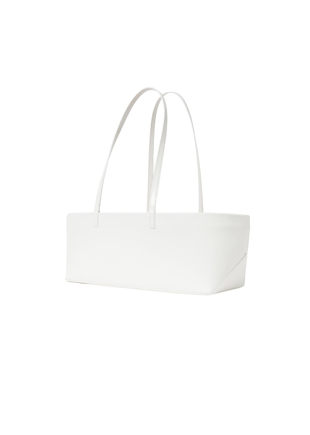 SQUARE LEATHER BAG, WHITE