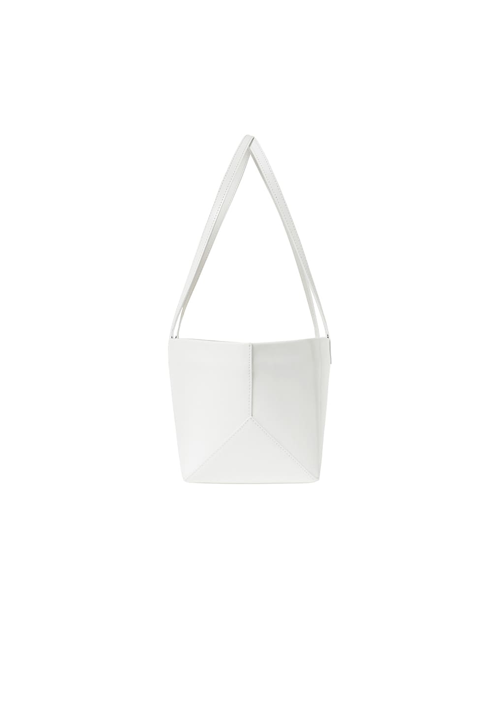 SQUARE LEATHER BAG, WHITE