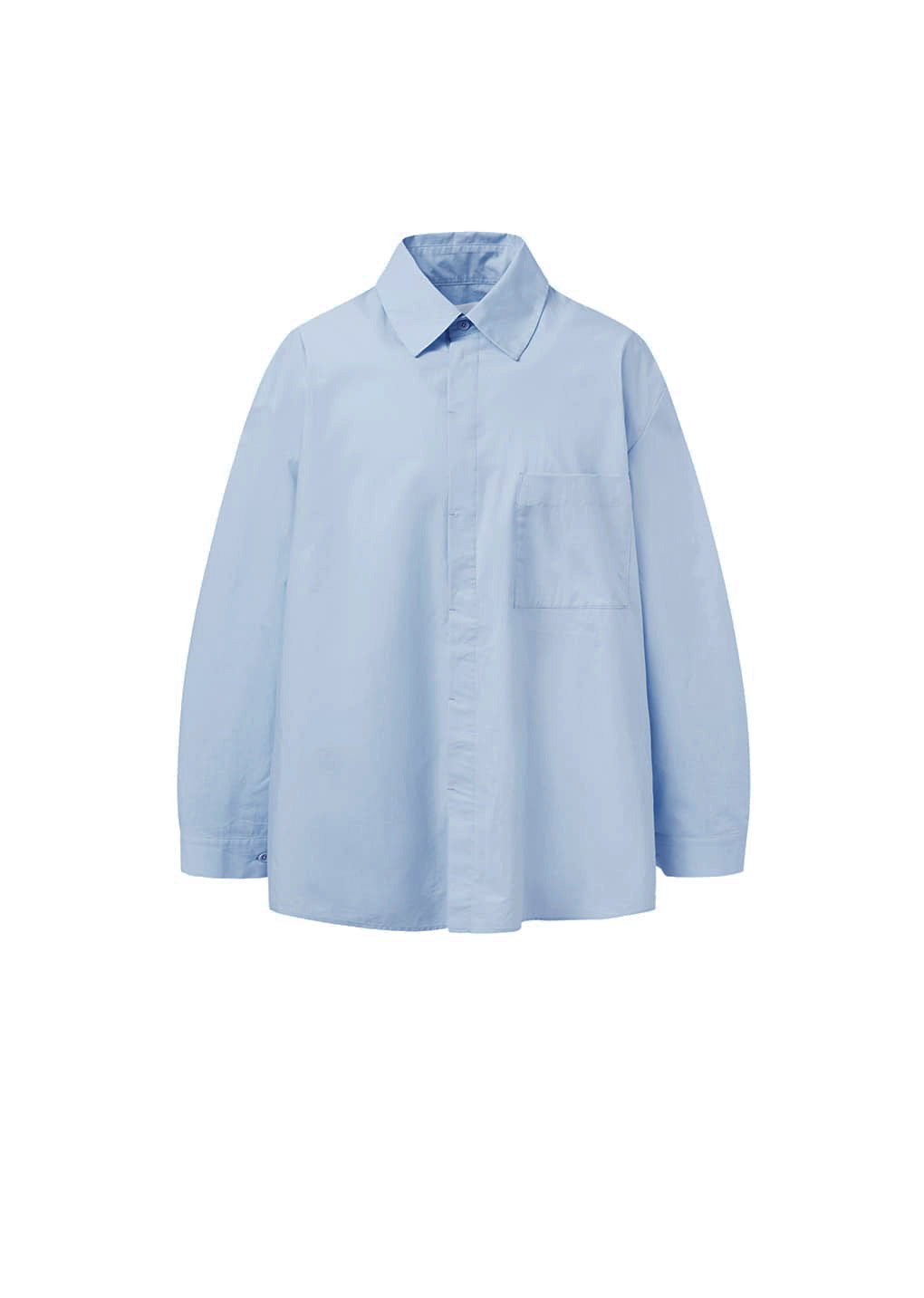 SQUARE POCKET OVERSIZED SHIRTS, LIGHT BLUE