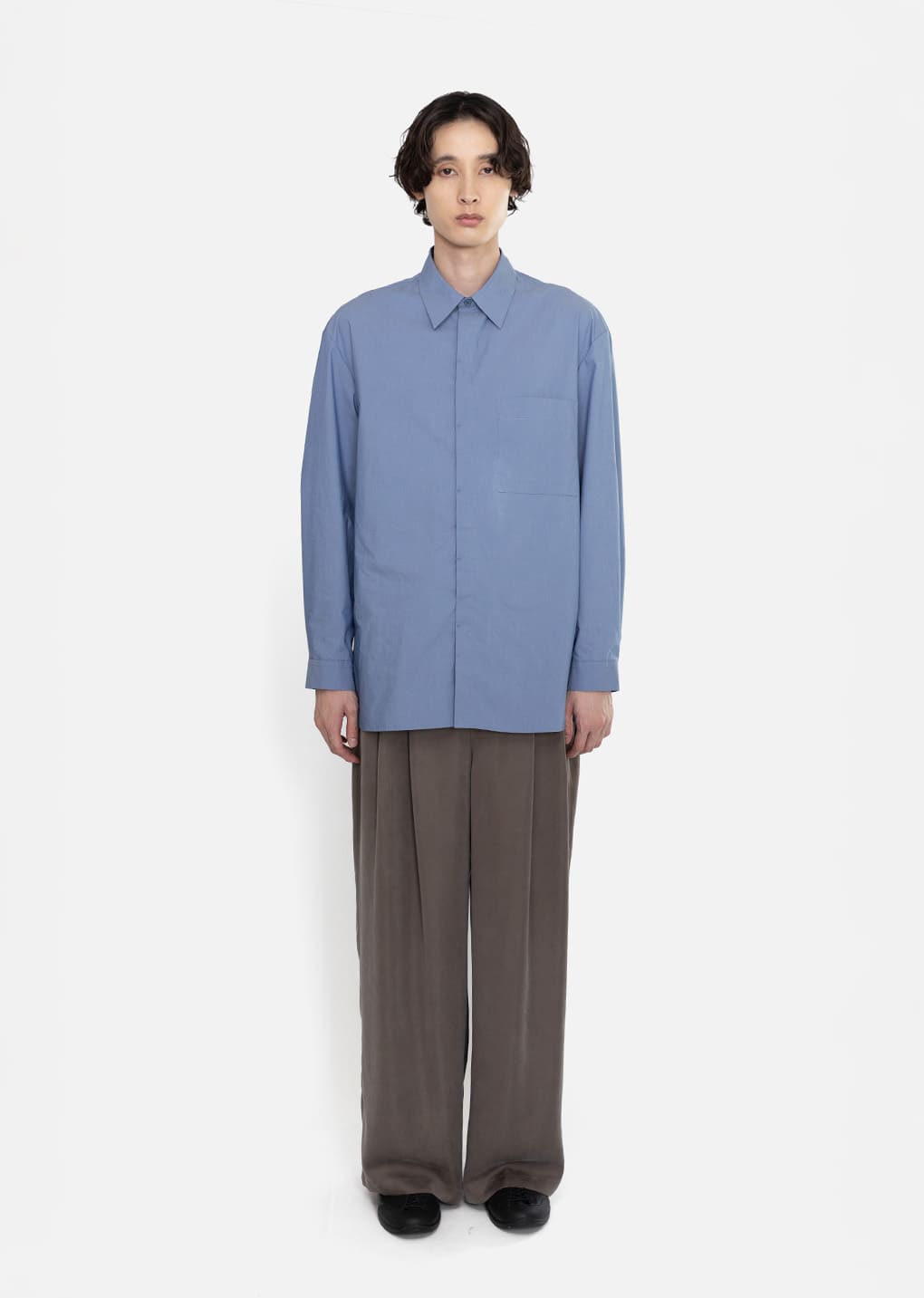 square pocket oversized shirt, blue hover