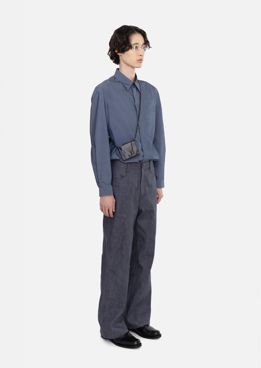 square pocket oversized shirt, indigo