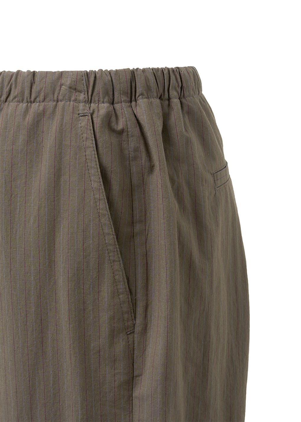 stripe banding pants, brown