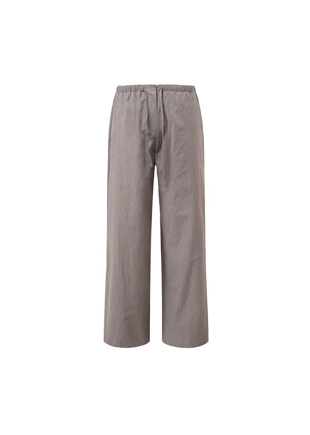 stripe banding pants, grey