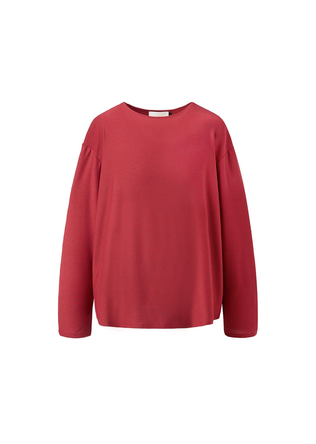 stripe boat neck long sleeve, red