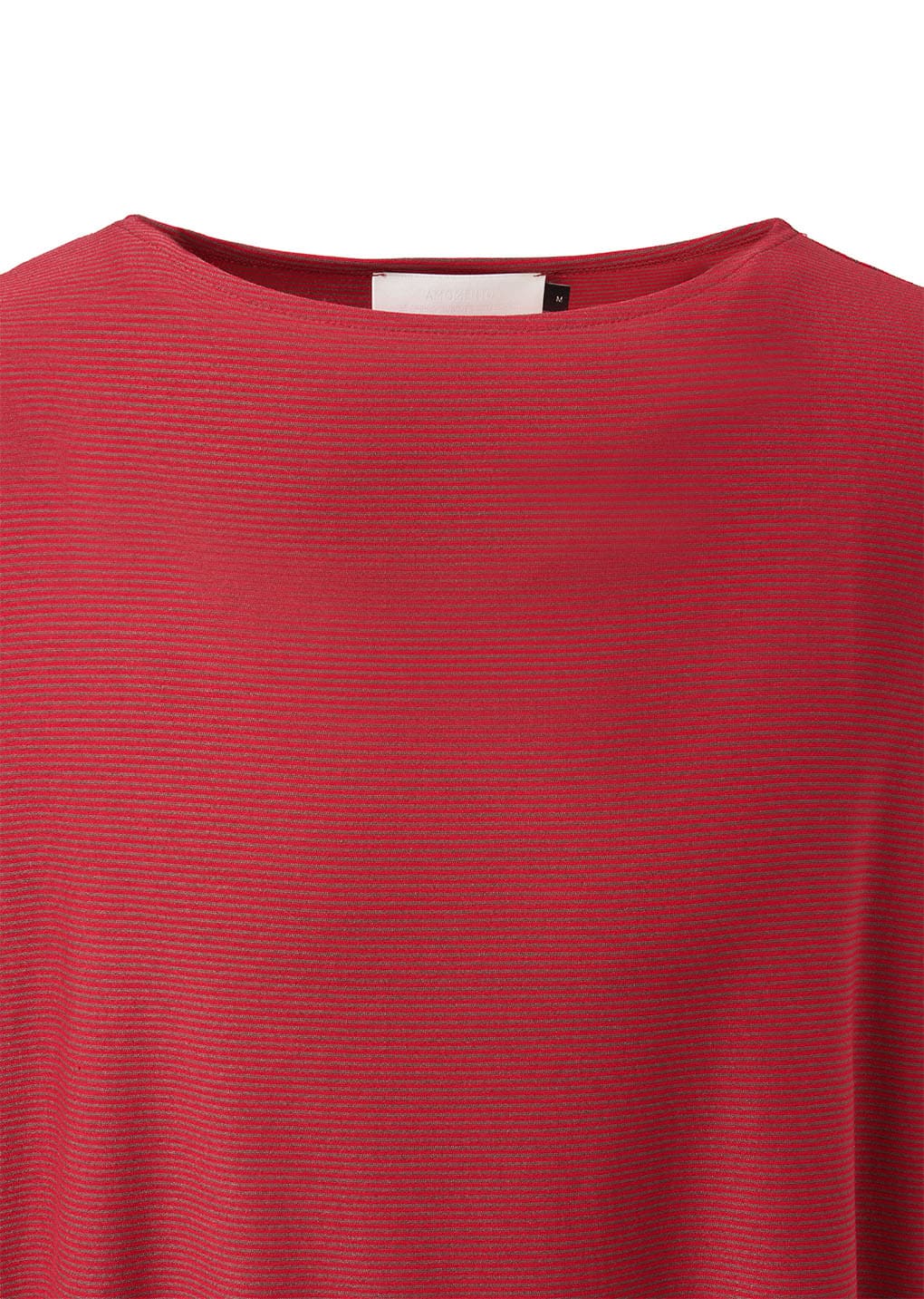 stripe boat neck long sleeve, red