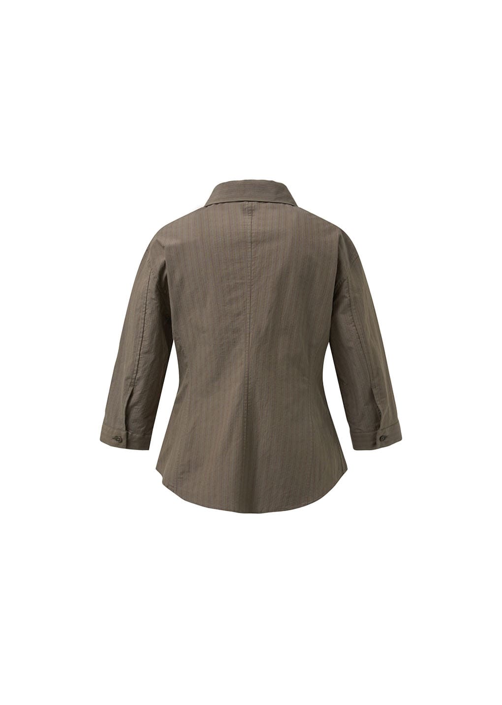 stripe half sleeve shirts, brown