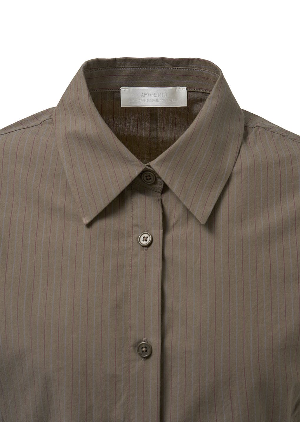 stripe half sleeve shirts, brown