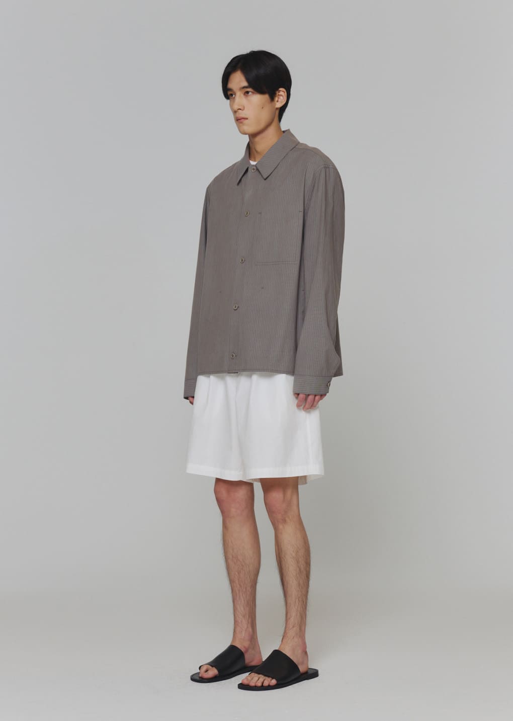 stripe pocket shirts, grey