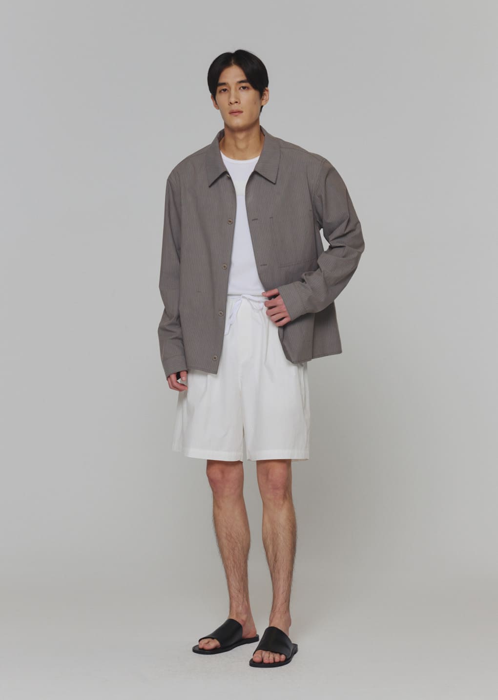 stripe pocket shirts, grey
