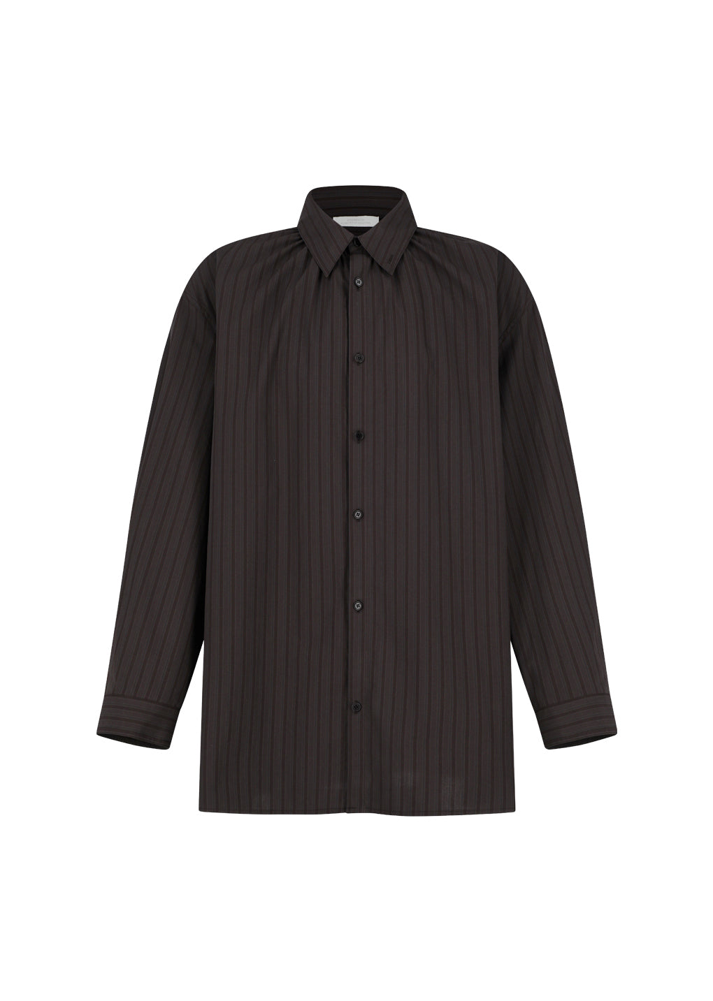 stripe shirring oversized shirts, brown
