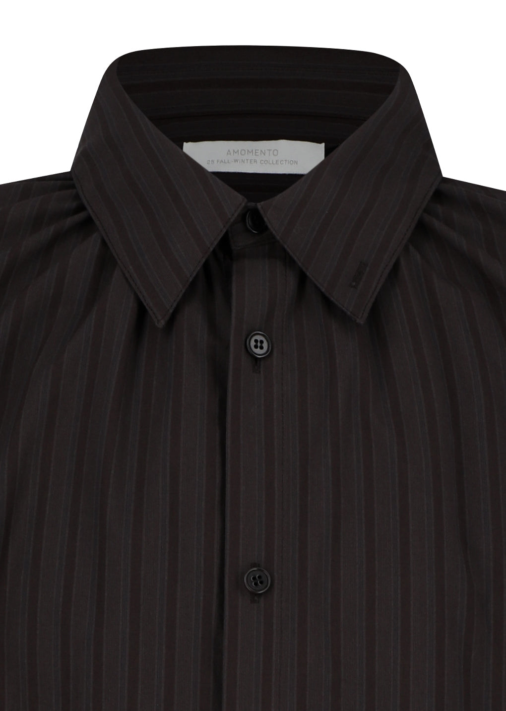 stripe shirring oversized shirts, brown