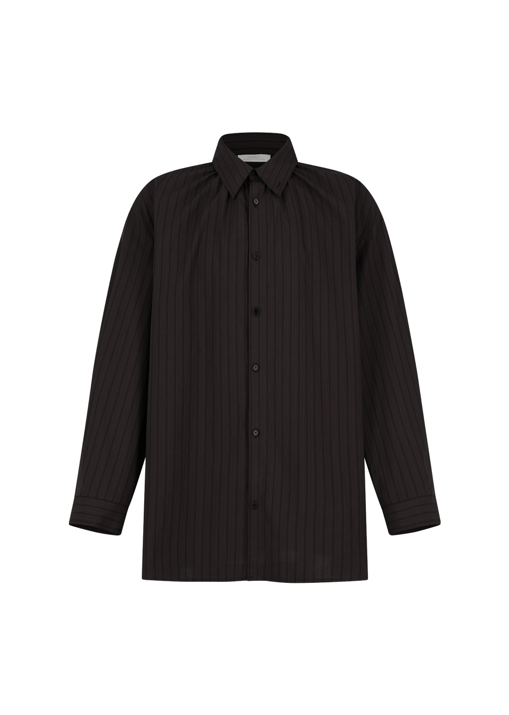 stripe shirring oversized shirts, brown