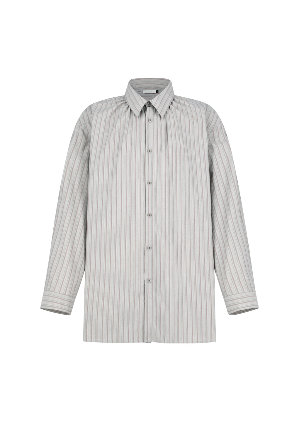 stripe shirring oversized shirts, grey