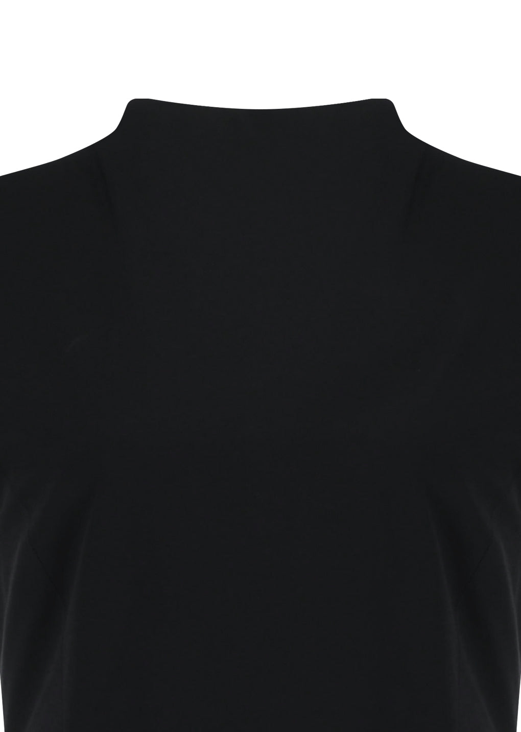 taffeta mock neck volume dress, black