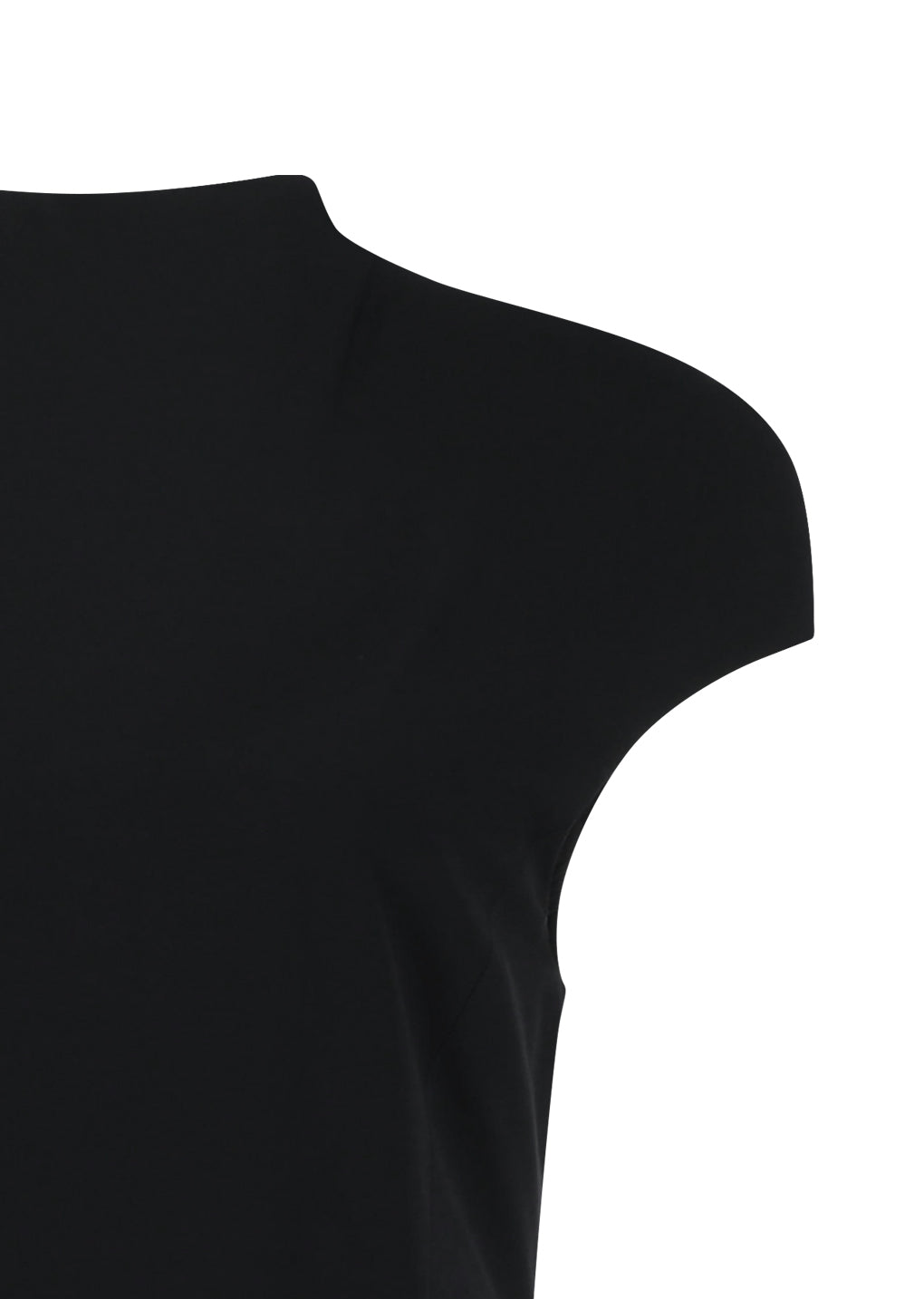 taffeta mock neck volume dress, black
