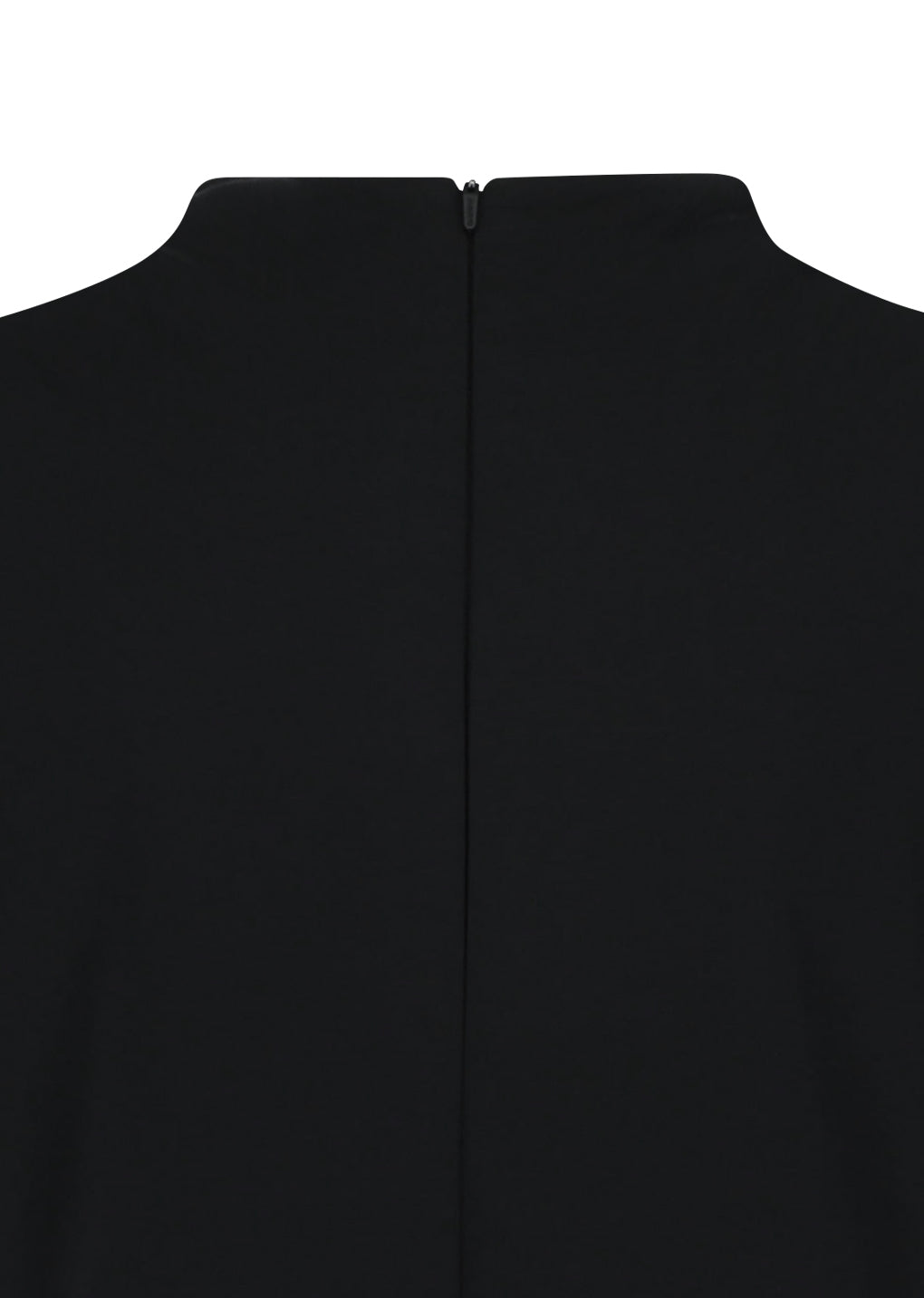taffeta mock neck volume dress, black