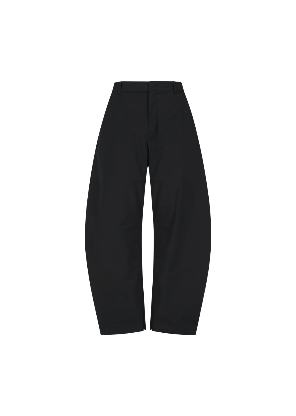 taffeta curved leg pants, black