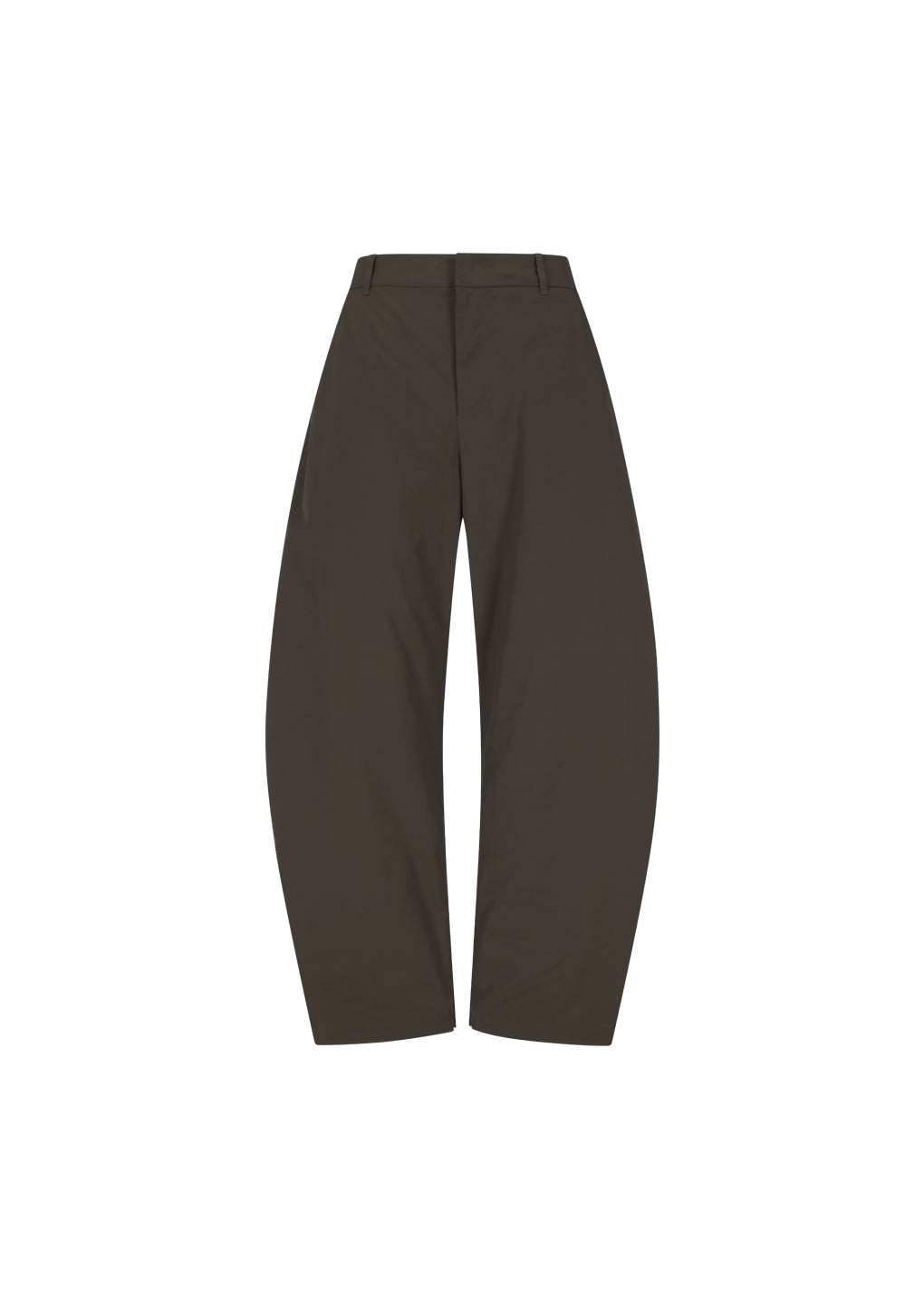 taffeta curved leg pants, brown