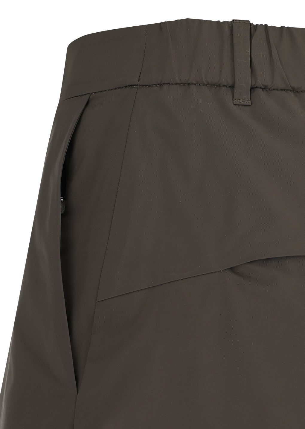 taffeta curved leg pants, brown