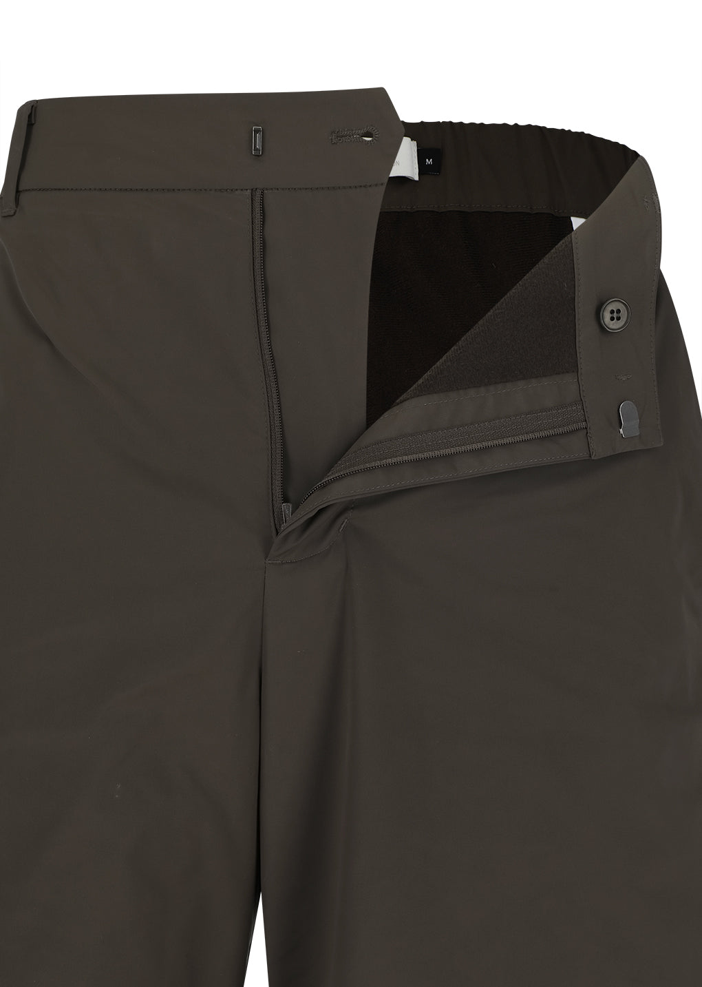 taffeta curved leg pants, brown