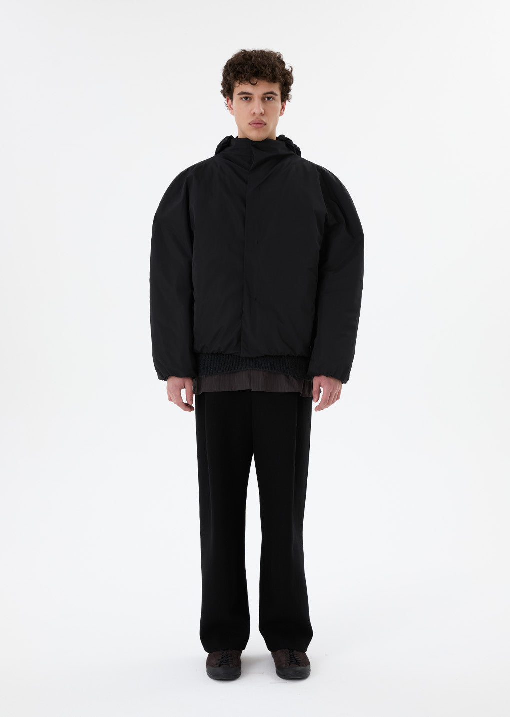 taffeta padded raglan jumper, black hover