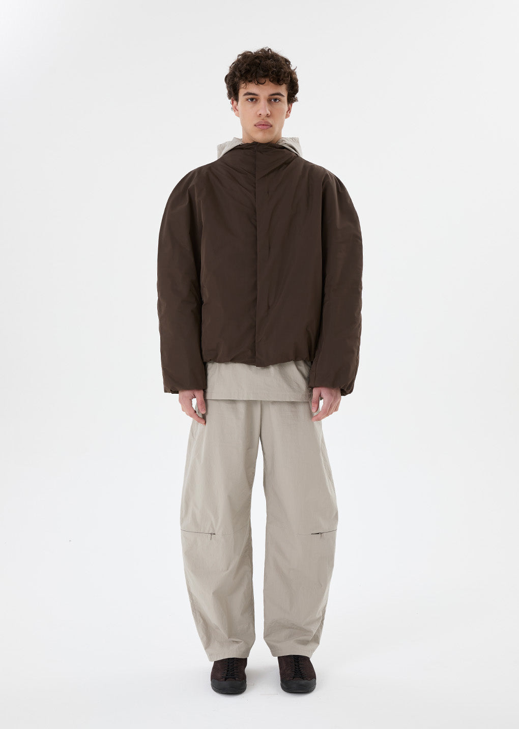 taffeta padded raglan jumper, brown hover