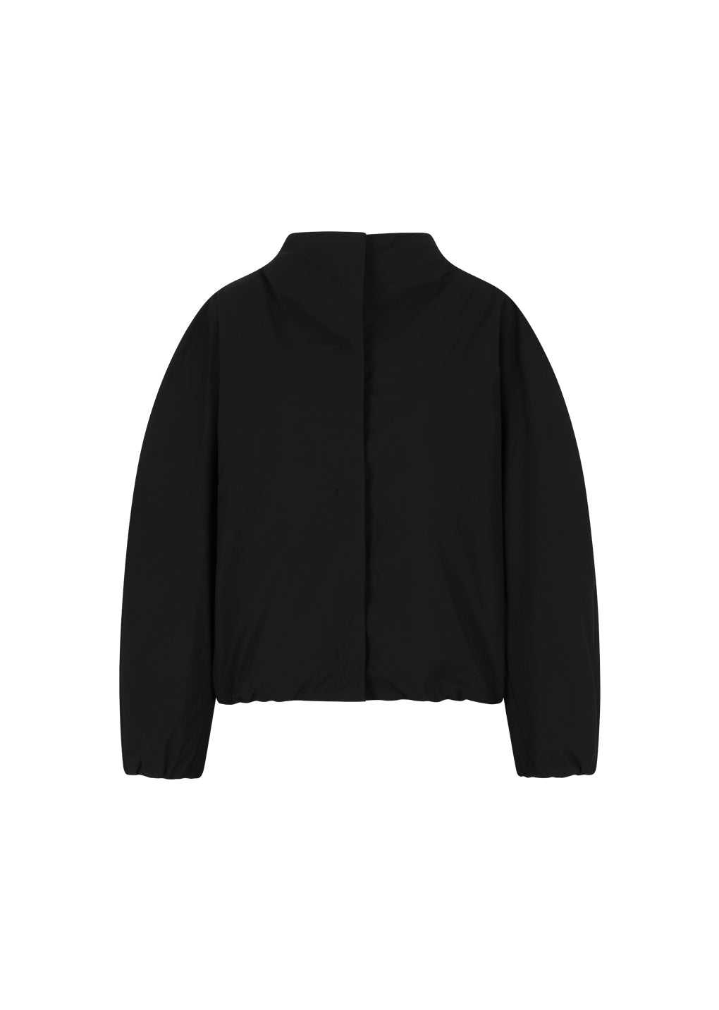 taffeta padded raglan short jumper, black