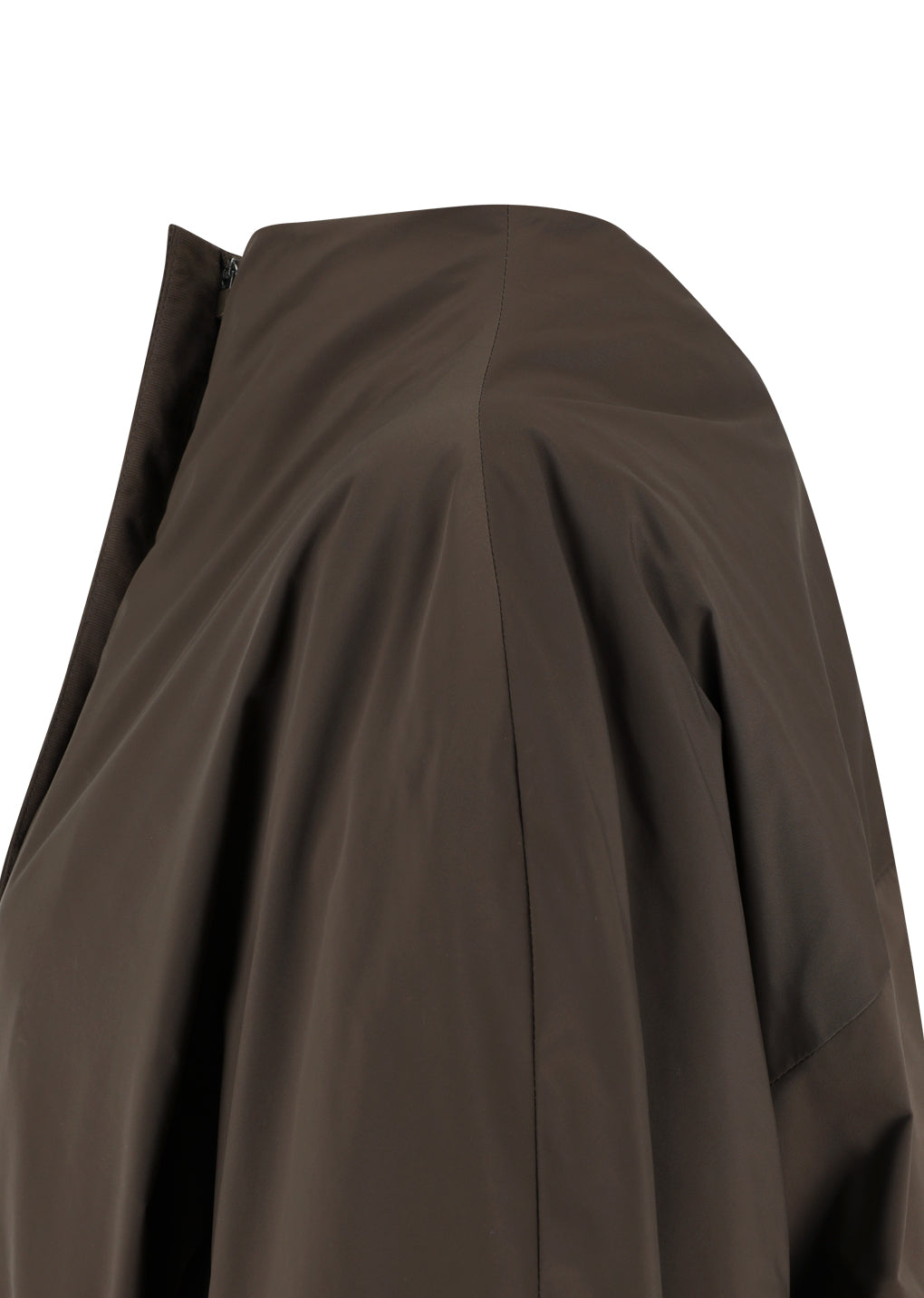 taffeta padded raglan short jumper, brown