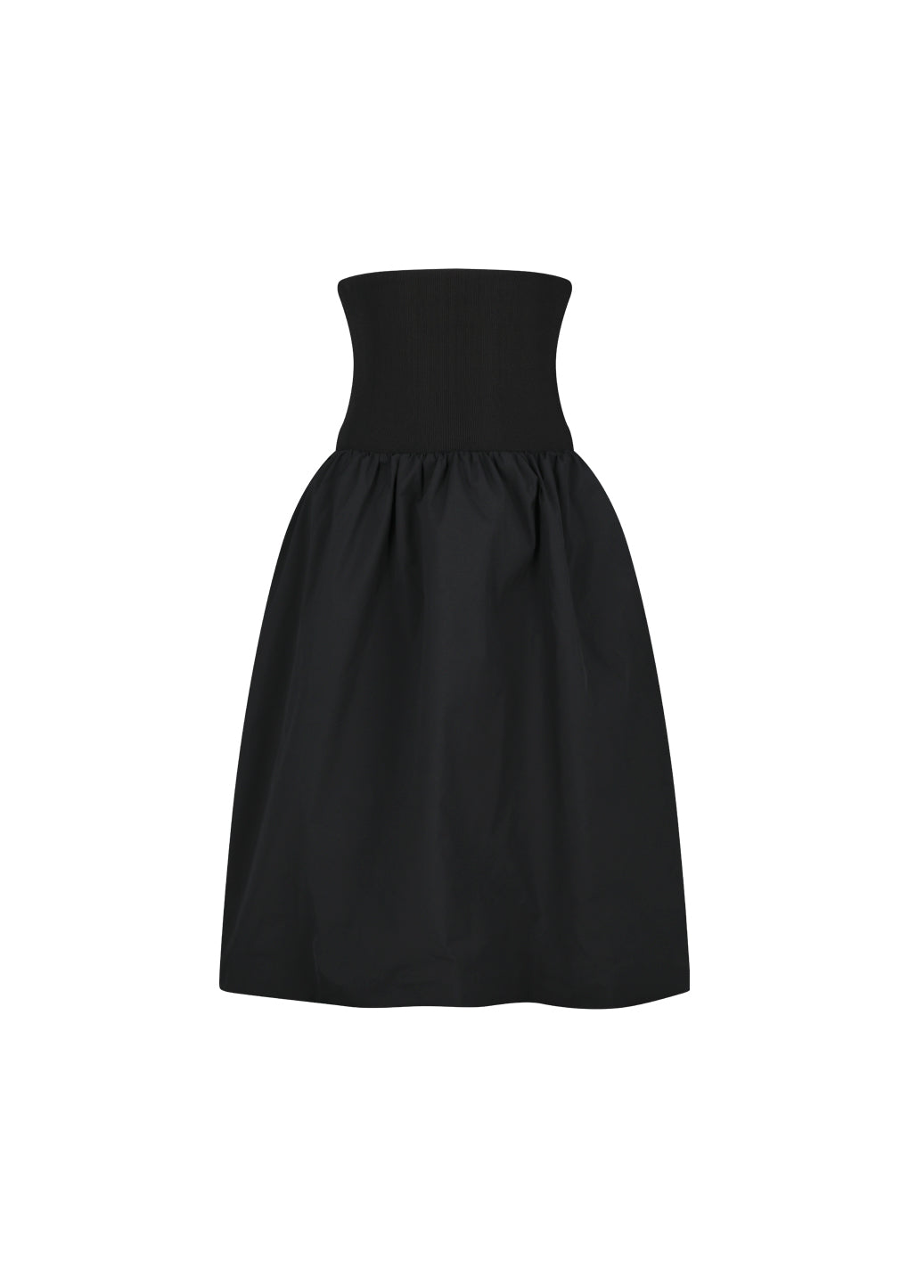taffeta shirring flare skirt, black