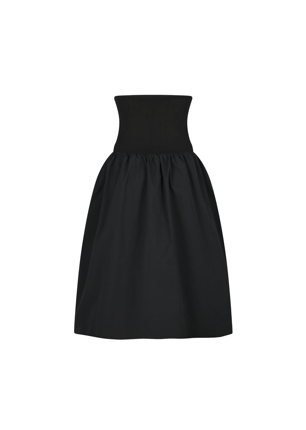 taffeta shirring flare skirt, black