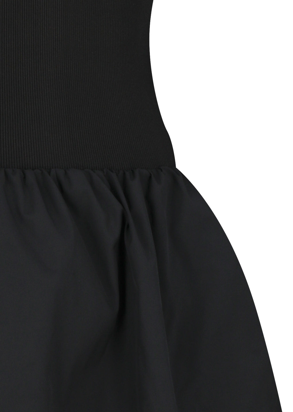 taffeta shirring flare skirt, black