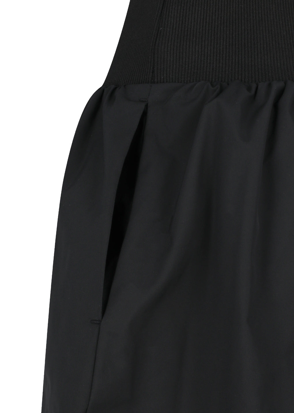 taffeta shirring flare skirt, black