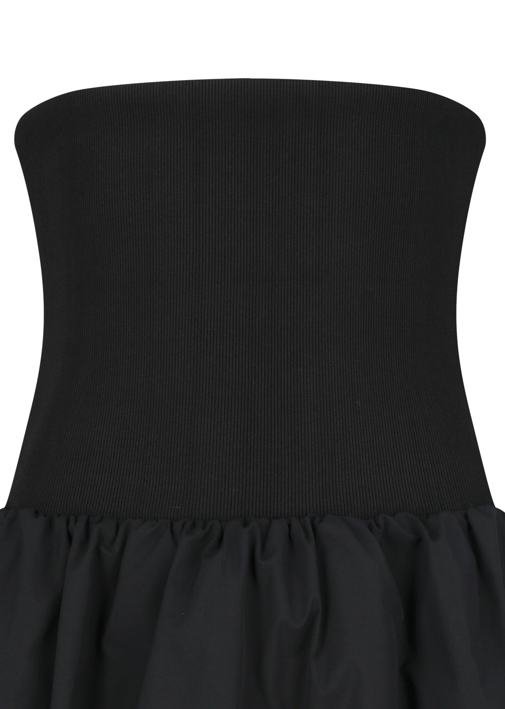 taffeta shirring mini skirt&top, black