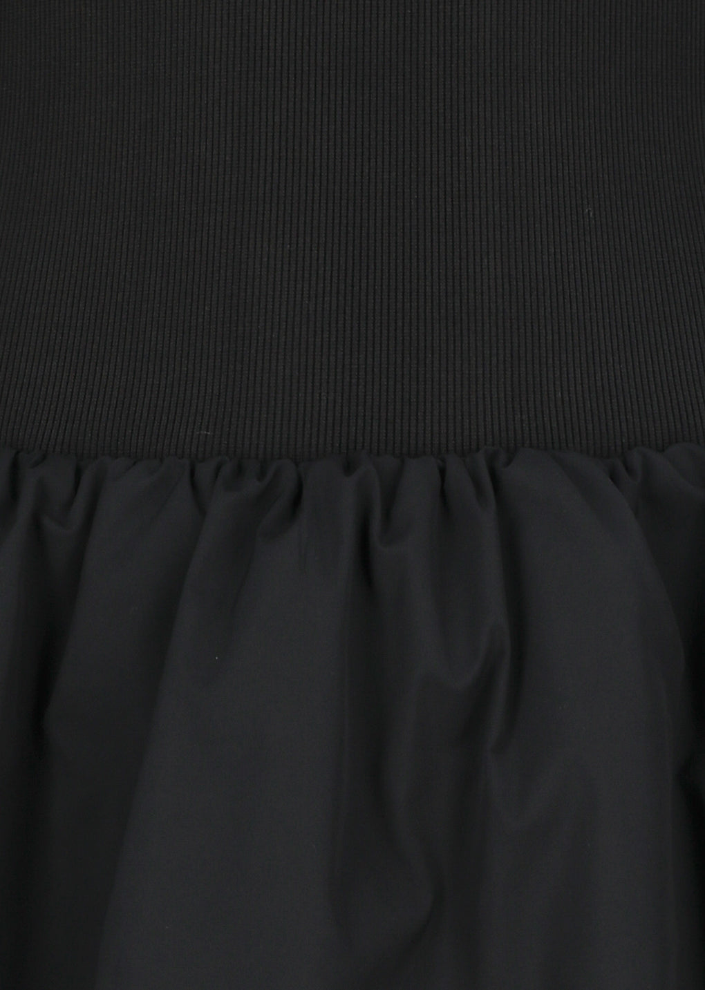 taffeta shirring mini skirt&top, black
