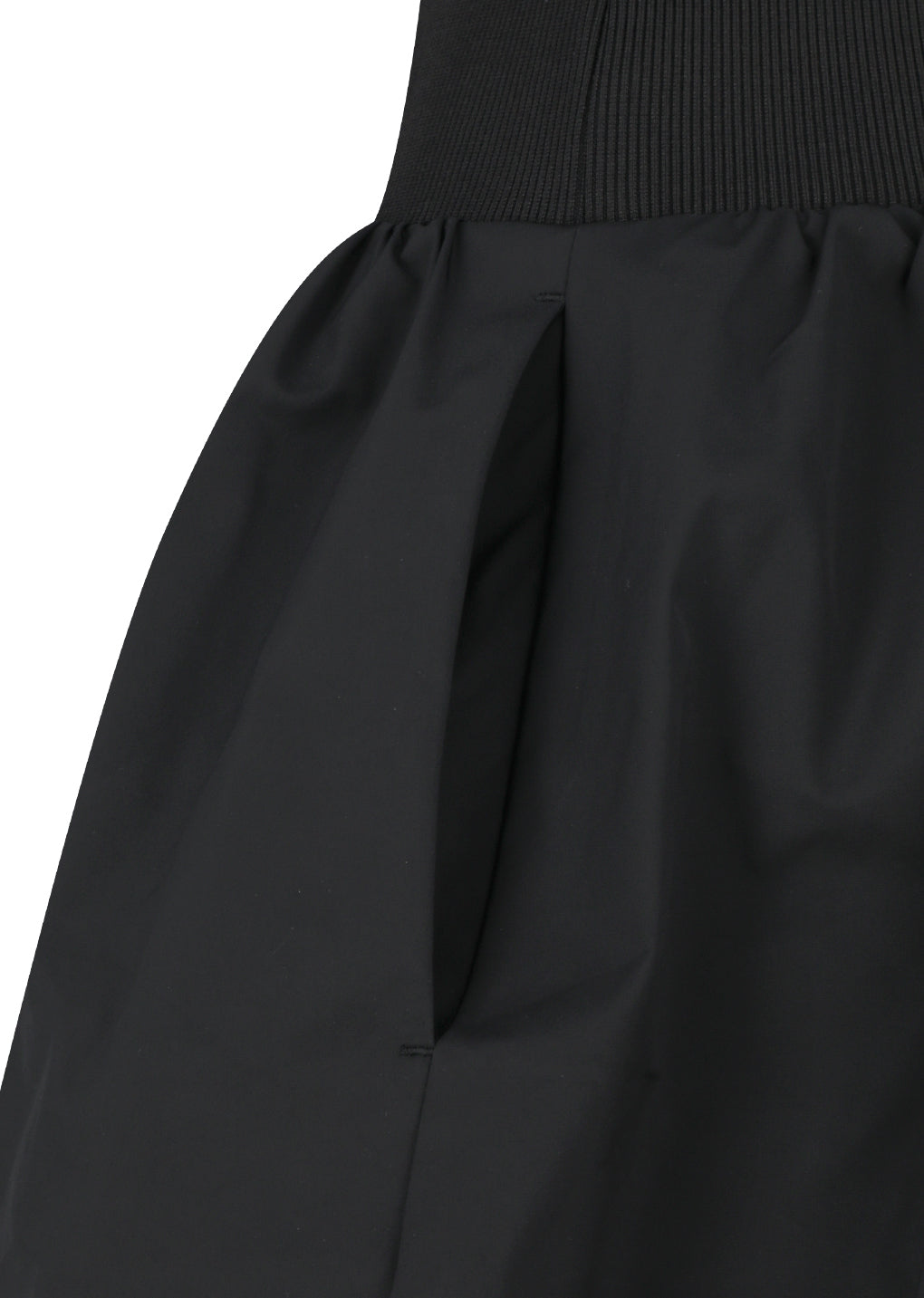 taffeta shirring mini skirt&top, black