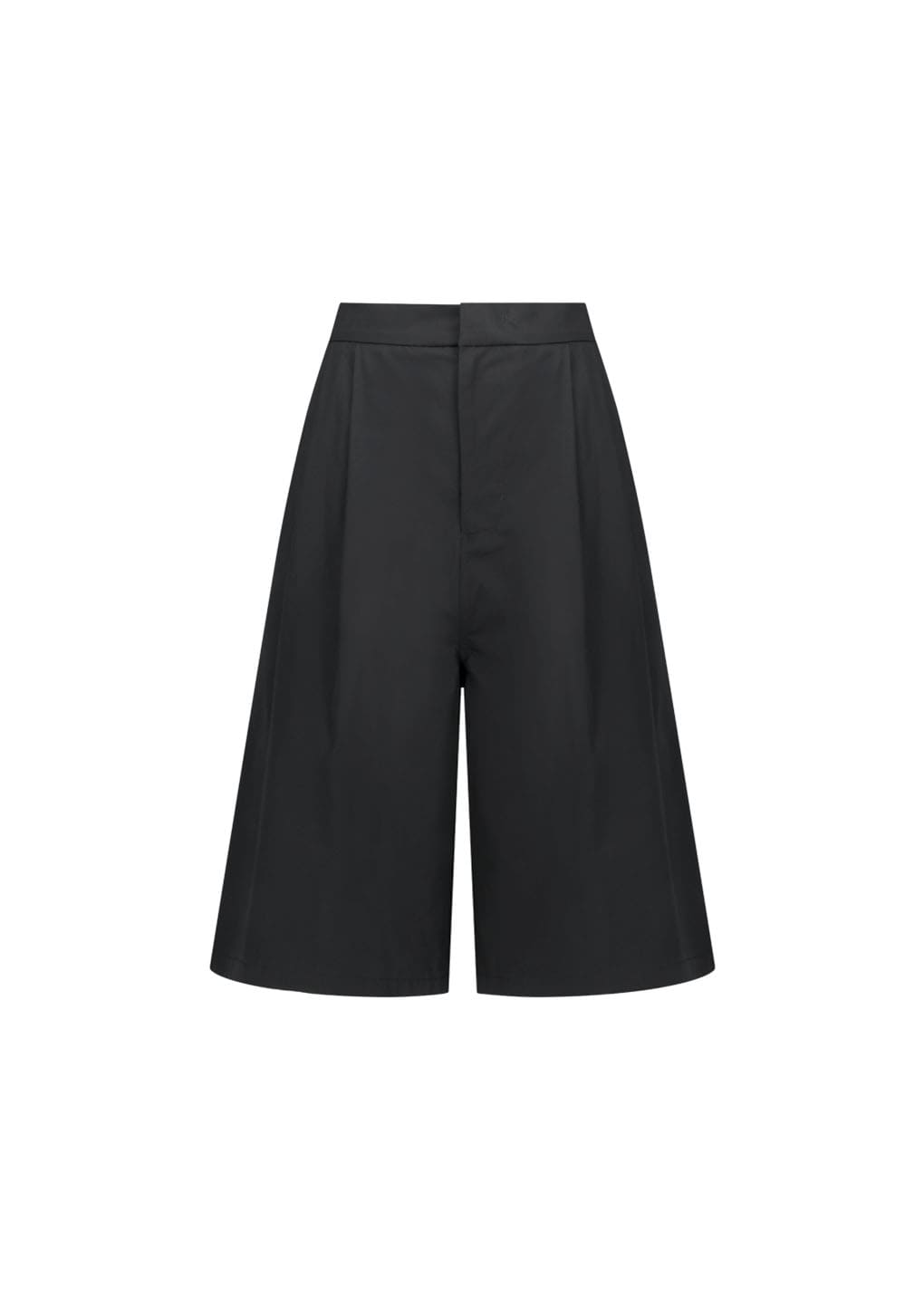 two tuck wide shorts, black