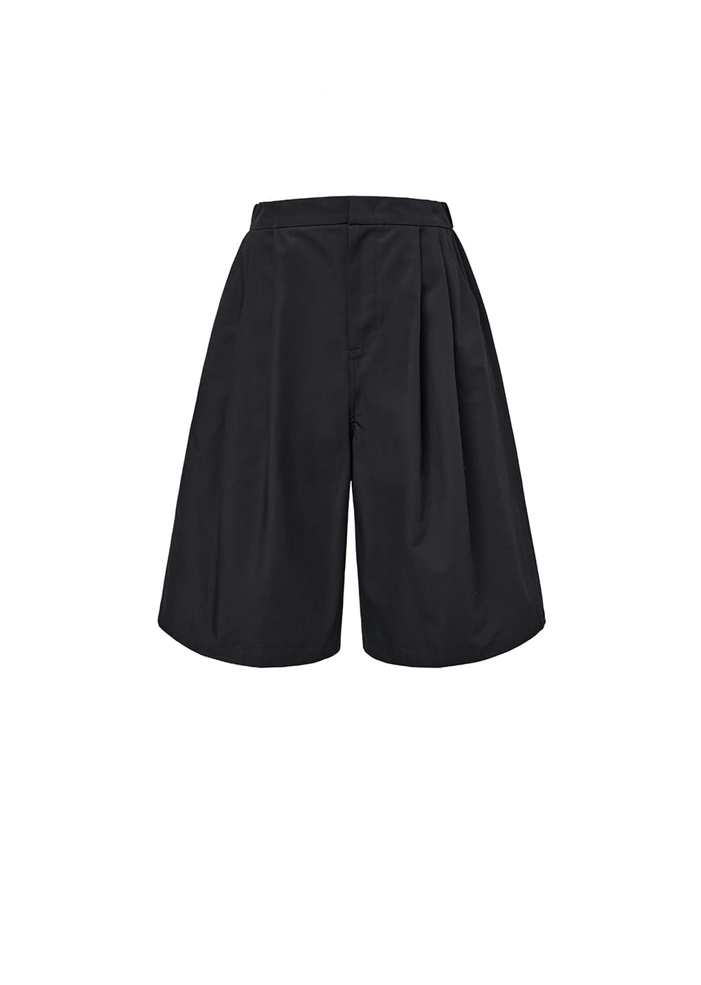 TWO TUCK WIDE SHORTS, BLACK