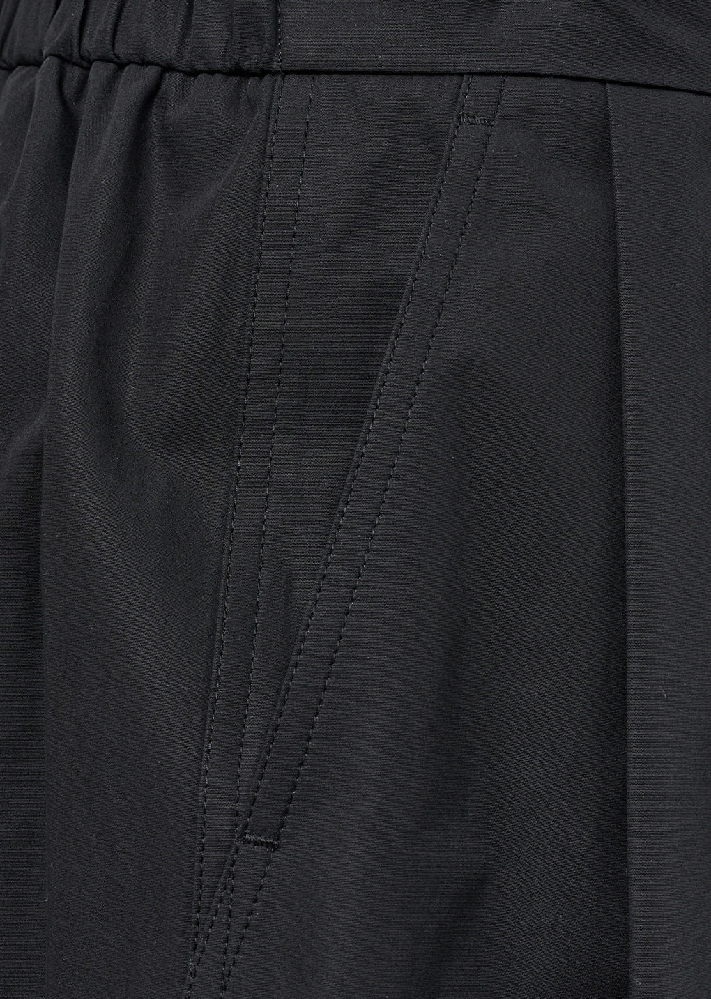 two tuck wide shorts, black
