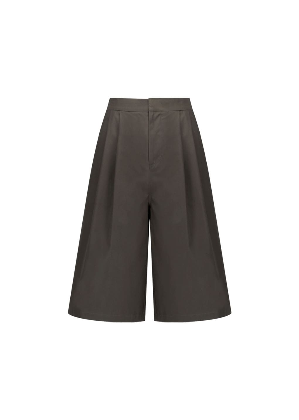 two tuck wide shorts, brown