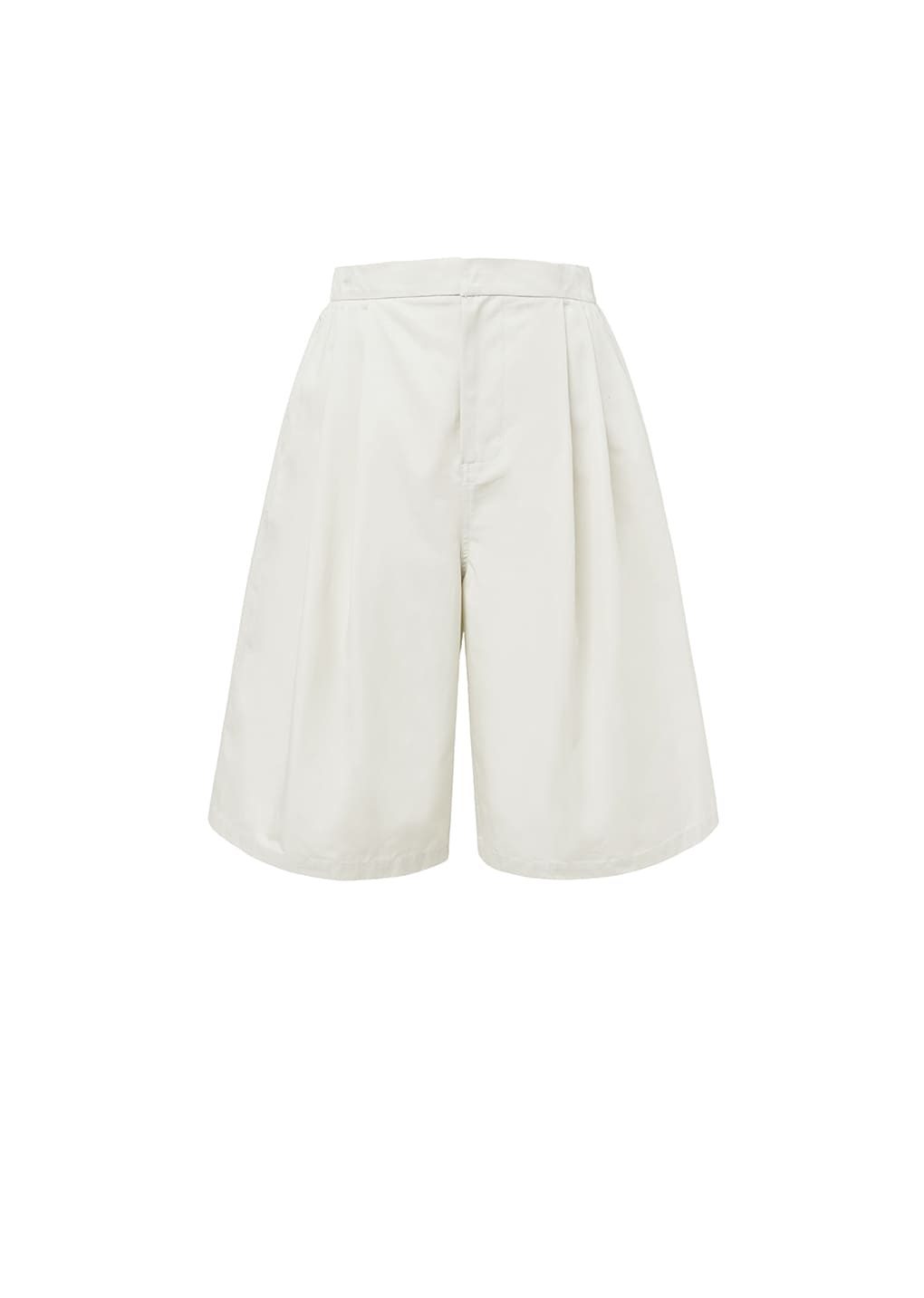 TWO TUCK WIDE SHORTS, IVORY