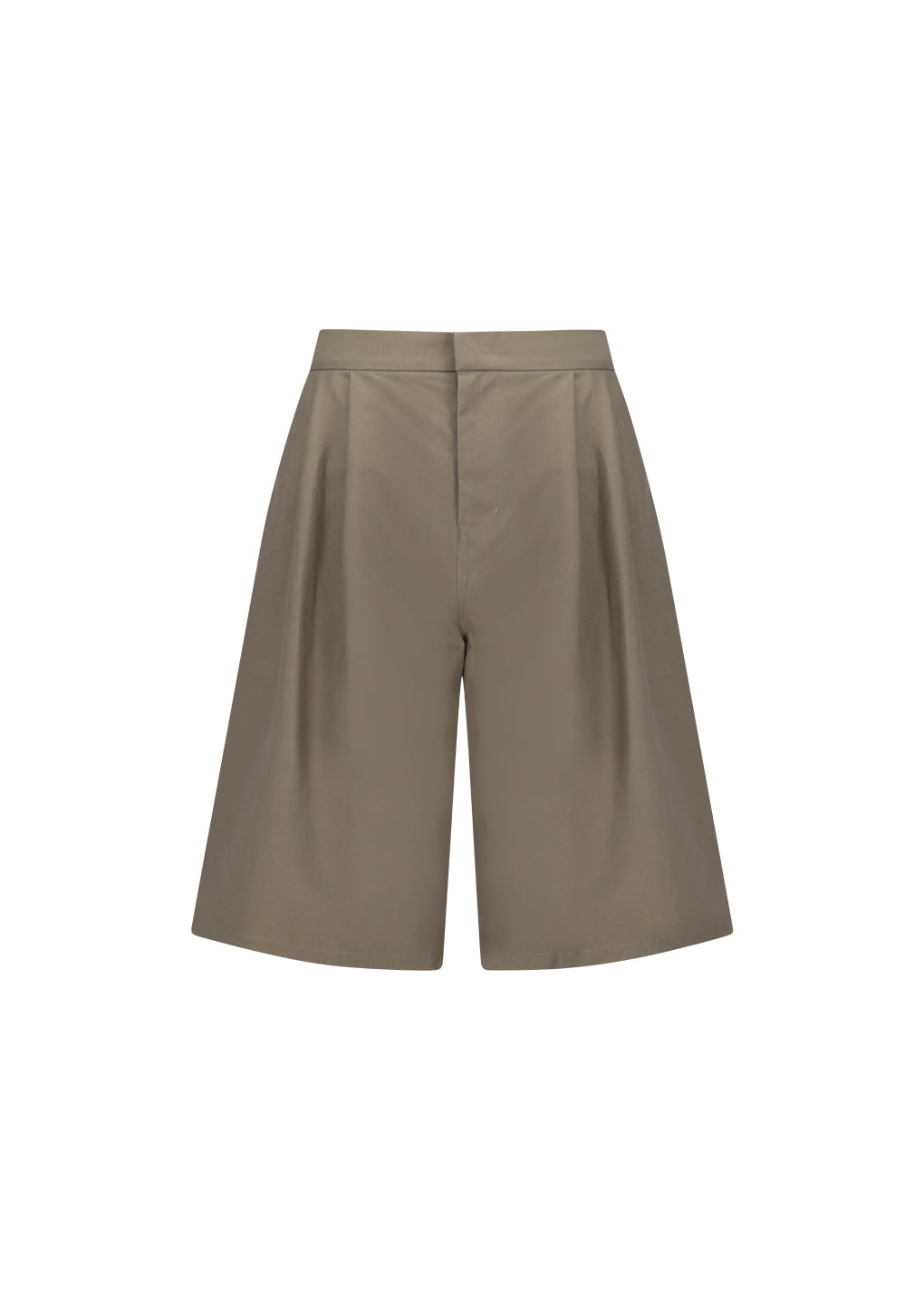 two tuck wide shorts, beige