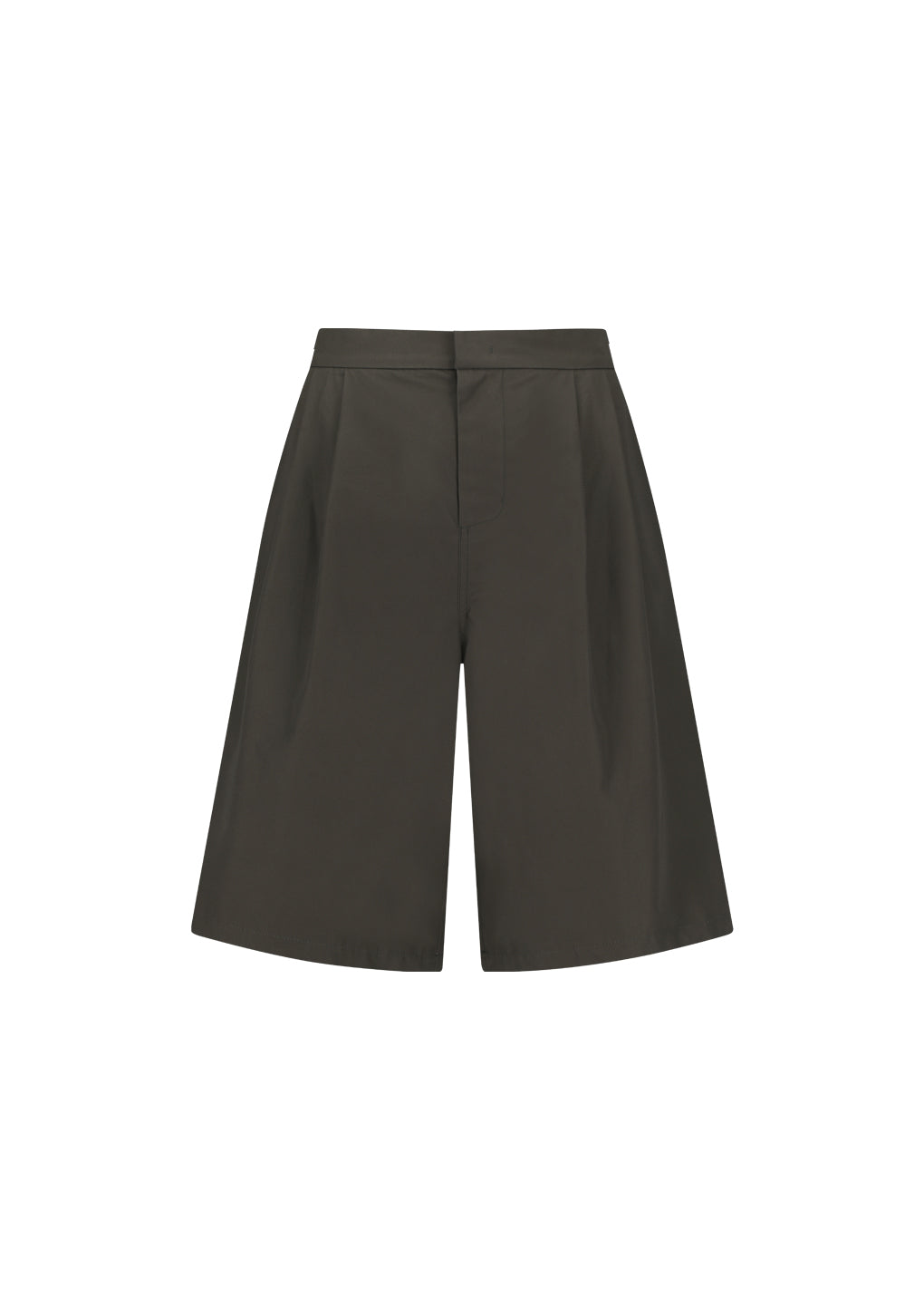 two tuck wide shorts, brown